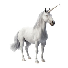 Naklejka premium hyper realistic 3d render of unicorn only on transparent background