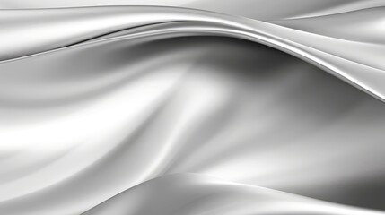 Close up of silver silk background, Abstract white cloth fabric wave