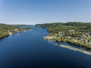Fototapeta premium GRANDES PILES historic landmark near La Mauricie National Park Quebec, Canada on a beautiful day