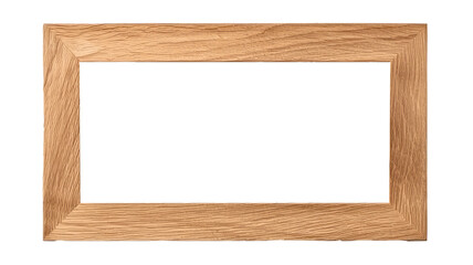 Blank wooden frame mockup, transparent background, oak wood.