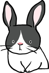 Cute Cartoon Rabbit Head Character