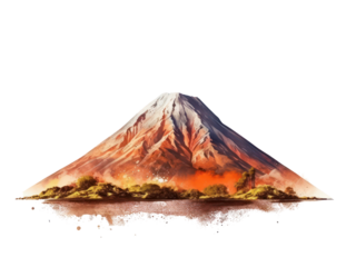 Volcano isolated on transparent background isolated.