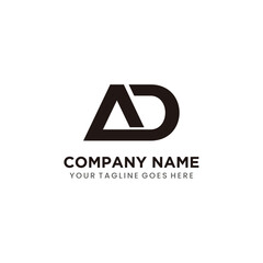 Initial Logo design letter AD simple modern vector template