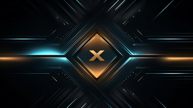 futuristic background with the letter X in the center 1