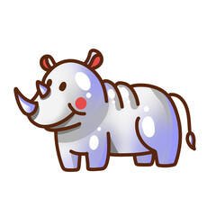 rhino cartoon isolated png transparent background