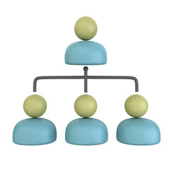 organizational structure of 3d illustration. Business Management 3D Concept. 3d render
