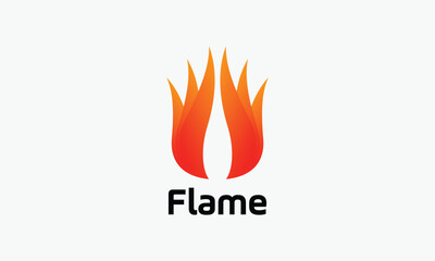 Logo vector flame color gradation concept energy fire gas oil petroleum power burn minimalist design creative icon