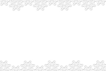 Digital png illustration of frame made of snowflakes on transparent background