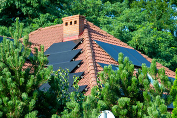 Solar power energy on the roof to a standard house