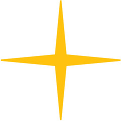 Digital png illustration of yellow thin star on transparent background