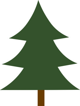 Digital png illustration of dark green christmas tree on transparent background