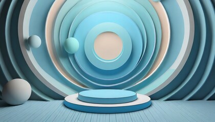 abstract 3d background, Podium of Perspective: Geometric Design in 3D Space