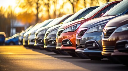 A row of car background outdoor 