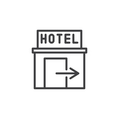 Hotel Check-Out line icon
