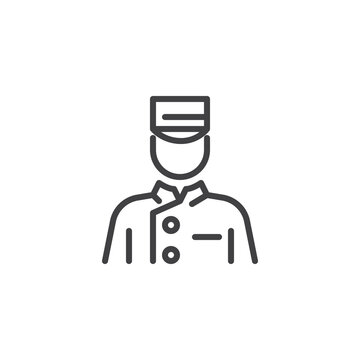 recommend clip art: Bellhop person line icon