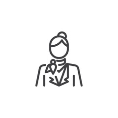 Hotel receptionist line icon