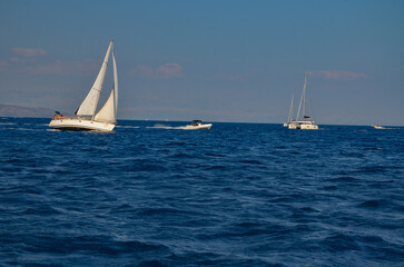 Obraz premium white sailboat in the Adriatic Sea in Croatia