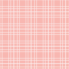 Pink checkered line vector pattern. Seamless tablecloth texture.
