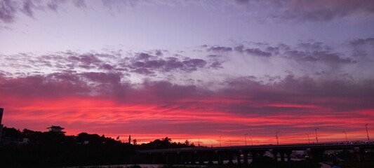 저녁 붉은 노을