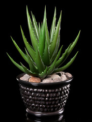 Aloe Vera Plant Studio Shot Isolated on Clear Background, Generative AI