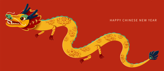 Yellow dragon floral patterns