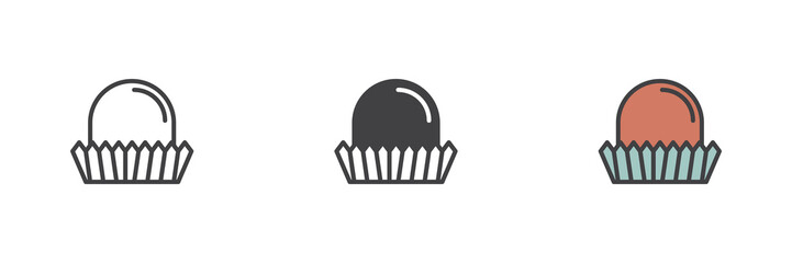 Big bonbon, cupcake different style icon set