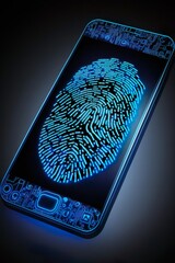 smartphone using biometric finger print, Two-factor authentication app  - obrazy, fototapety, plakaty
