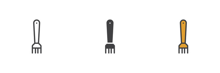 Silicone brush different style icon set