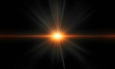 Obraz premium Beautiful light flares. Glowing streaks on dark background