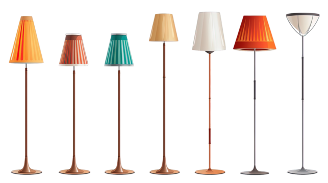 set of lamps isolated on white