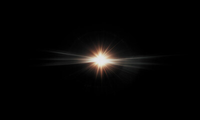 Beautiful light flares. Glowing streaks on dark background