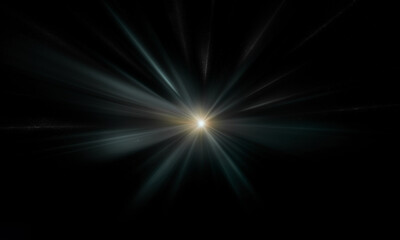 Beautiful light flares. Glowing streaks on dark background
