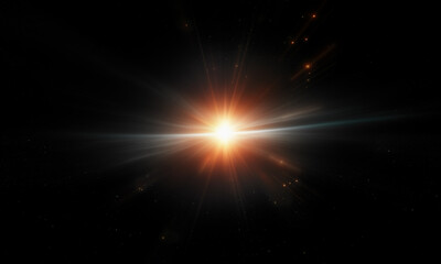 Beautiful light flares. Glowing streaks on dark background