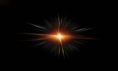Fototapeta premium Beautiful light flares. Glowing streaks on dark background