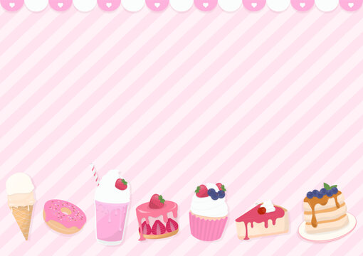Bakery with pink striped background