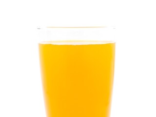 Glass of fresh orange juice isolated on white background.