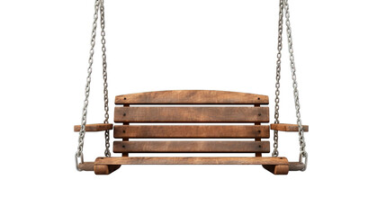wooden swing on a white background