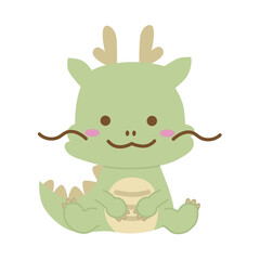 かわいい辰のイラスト 主線なし