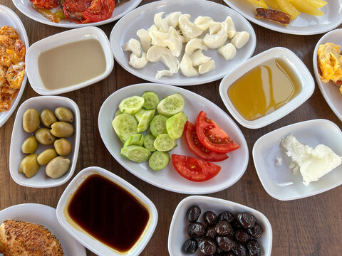 traditional turkish spread breakfast table
