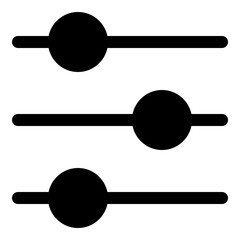 Slider symbol icon for adjustment and configuration