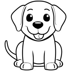 Golden Retriever Puppy Line Drawing
