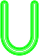 Neon Alphabet Letter U