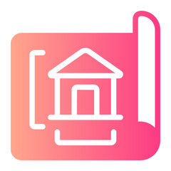 house sketch gradient icon
