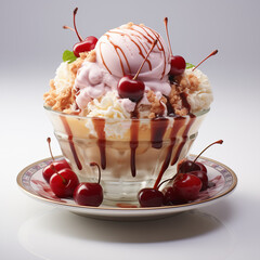 ice cream with cherry