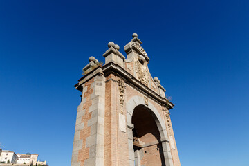 Details from Puente de Alcántara, door and bridge in Toledo