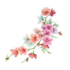 colorful bouquet flower transparent background