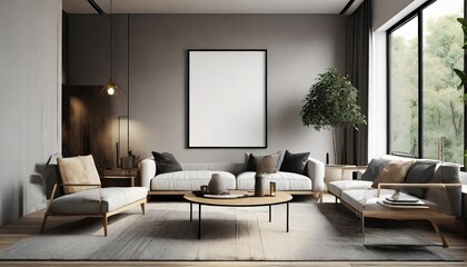 Naklejka premium modern living room, interior, roomai generated 