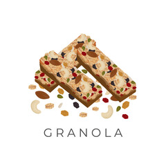 Illustration Logo Chocolate Granola Bar