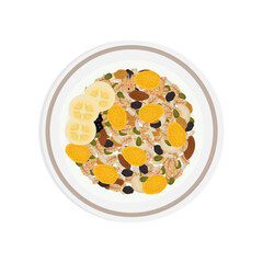 logo illustration for healthy breakfast granola cereal