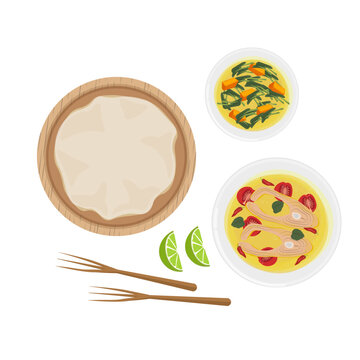 logo illustration of delicious papeda sago porridge